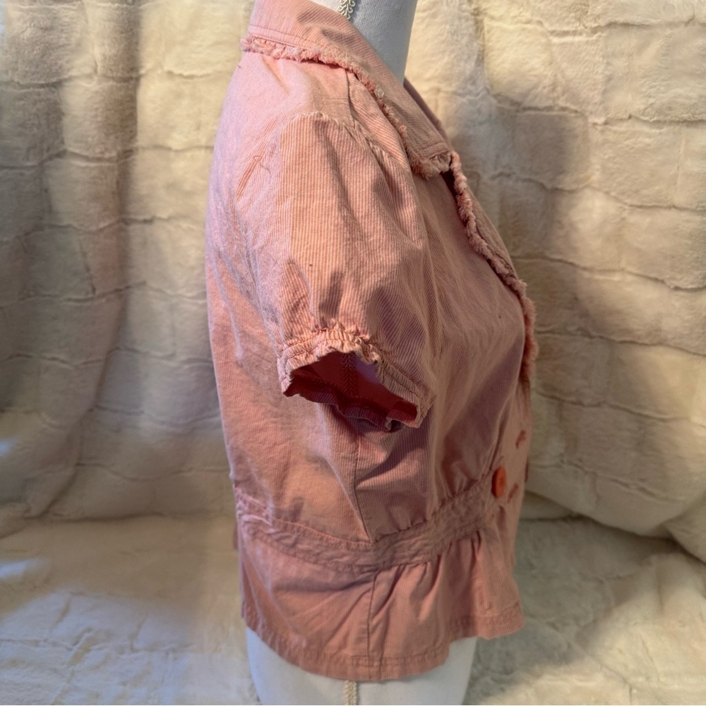 Wear it Declare it Short Sleeve Jacket. Size XL. Pink/ White Striped. New - Picture 9 of 16